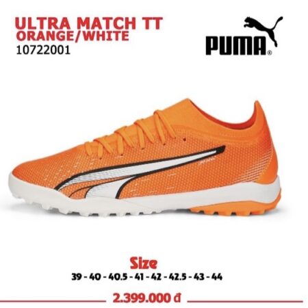 Giày Chính Hãng | PUMA Ultra Match TT Supercharge – Cam/Trắng – 107220 01