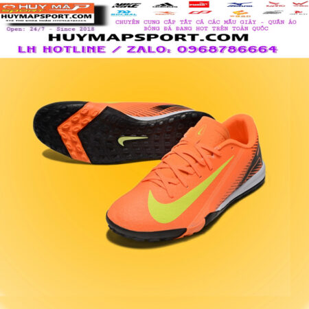 Giày Bóng Đá Nike Mercurial VAPOR 16 ACADEMY Đế Đệm Lưỡi Gà Liền Cam Vàng TF