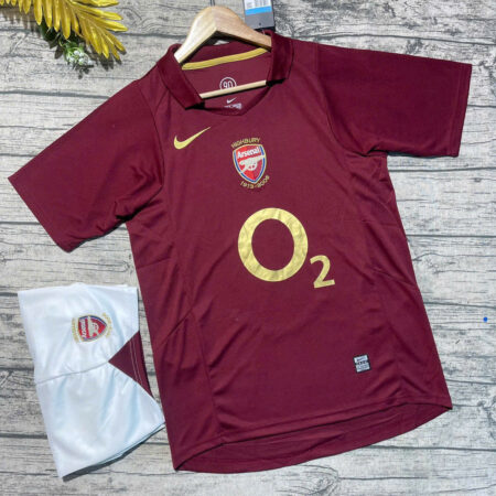 ARSENAL O2 RETRO 2005 2006 / THÊU ĐẦY ĐỦ CÁC PATCH LOGO / HÀNG FEX THAILAND